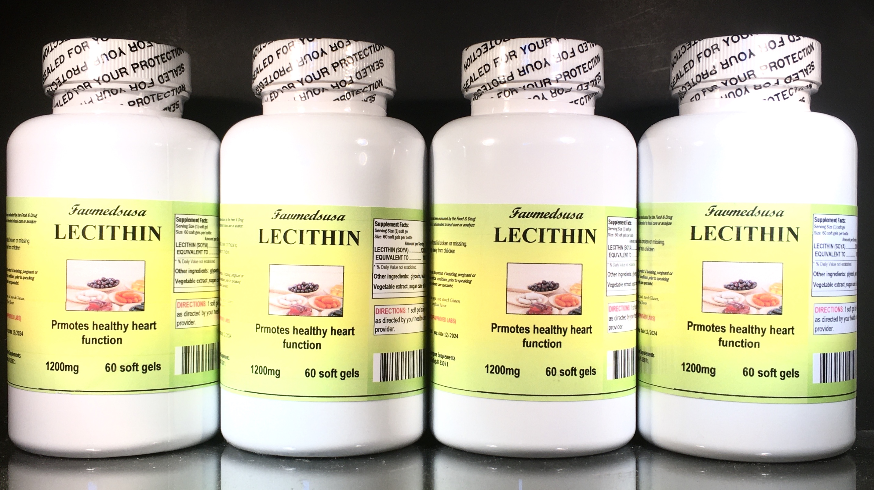 Lecithin 1200mg - 240 (4x60) soft gels